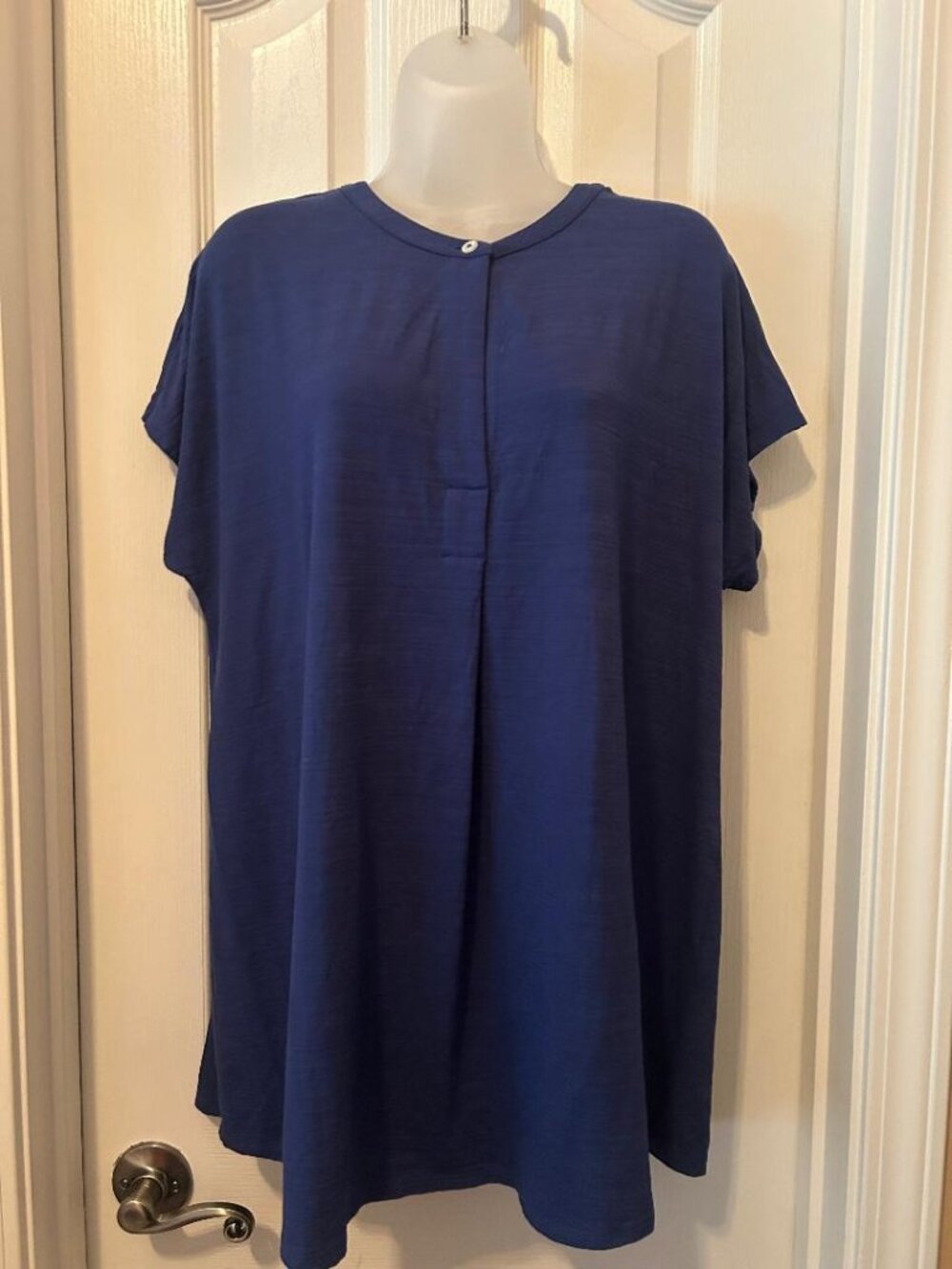 Sapphire Blue J.Jill Wearever slub knit top- Large Tall